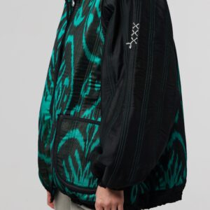 Emerald Noir Oversized Bomber Jacket - Image 3