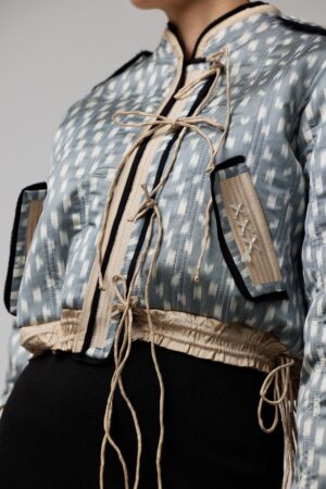 One-Sided Short Bomber Jacket "munchoq"