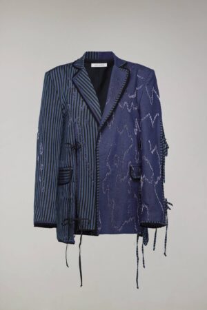 Oversized jacket with hand embroidery "adras naqshti"