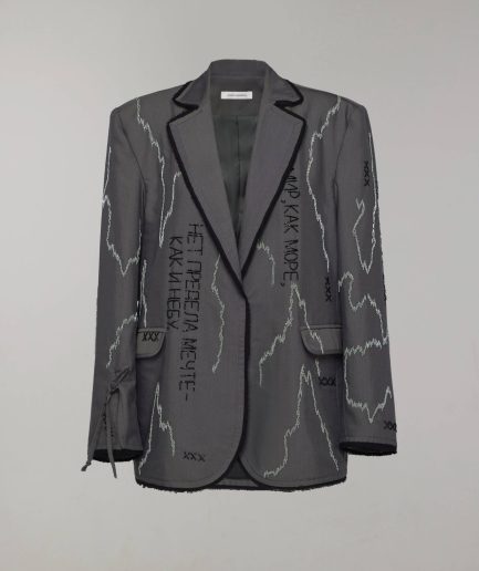 Oversized jacket with hand embroidery "adras naqshti"